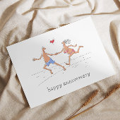 Happy Wedding Jubiläum Couple Beach Red Heart Postkarte