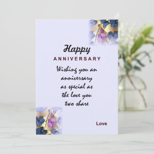 Happy Wedding Jubiläum Einladung (Stehend Vorderseite)