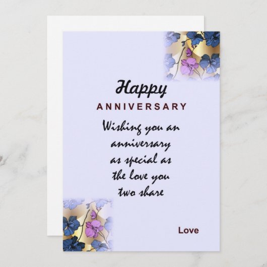 Happy Wedding Jubiläum Einladung (Vorne/Hinten)