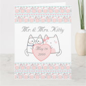Happy Wedding Jubiläum Mr & Mrs Kitty Karte (Vorderseite)