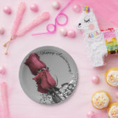 Happy Wedding Jubiläum | Rote Rosen Fotografie Pappteller (Party)