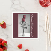 Happy Wedding Jubiläum | Rote Rosen Fotografie Serviette (Beispiel)