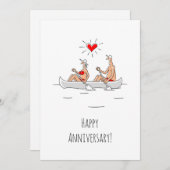 Happy Wedding Jubiläum Verheiratete Couple Canoe (Vorne/Hinten)