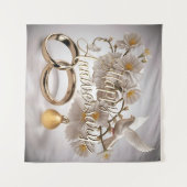 Happy Wedding Jubiläum Wandteppich (Vorderseite (Horizontal))