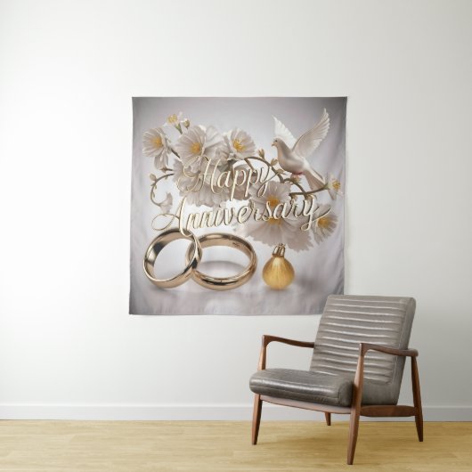 Happy Wedding Jubiläum Wandteppich (Beispiel)