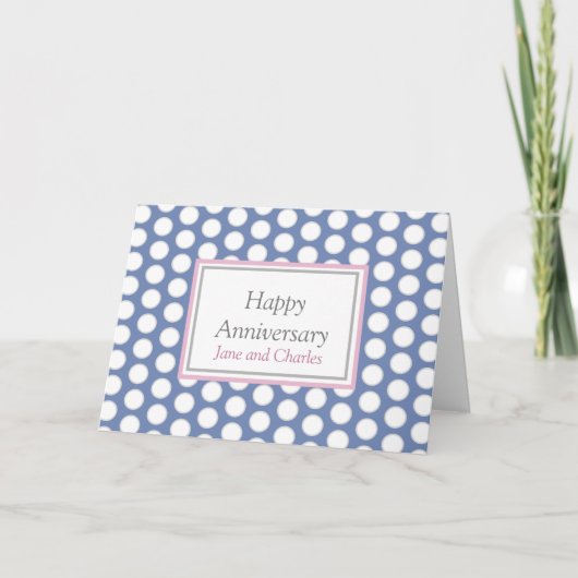 Happy Wedding Jubiläum Weiß & Marinebarte Karte (Vorderseite)
