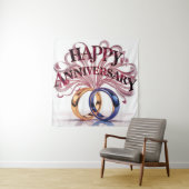 Happy Wedding Jubiläumsband Wandteppich (Beispiel)