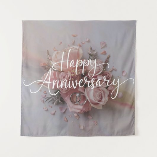 Happy Wedding Jubiläumsband Wandteppich (Vorderseite)