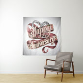 Happy Wedding Jubiläumsband Wandteppich (Beispiel)