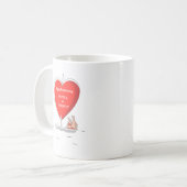 Happy Wedding Jubiläumsschiff Red Heart Card Kaffeetasse (Vorderseite Links)