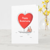 Happy Wedding Jubiläumsschiff Red Heart Card Karte (Gelbe Blume)