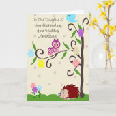 Happy Wedding Jubiläumstochter und Ehemann Karte (Gelbe Blume)