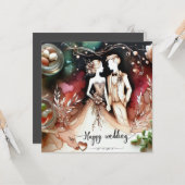 Happy Wedding Liebe Cards Karte (Vorderseite/Rückseite Beispiel)