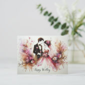 Happy Wedding Liebe Cards Postkarte (Stehend Vorderseite)