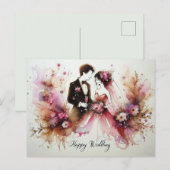 Happy Wedding Liebe Cards Postkarte (Vorne/Hinten)
