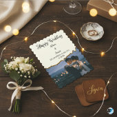 Happy Wedding Minimalist Paper Cutting With Photo Einladung