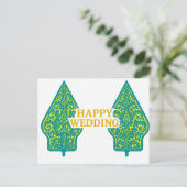 Happy Wedding Postcards Postkarte (Stehend Vorderseite)