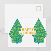 Happy Wedding Postcards Postkarte (Vorne/Hinten)