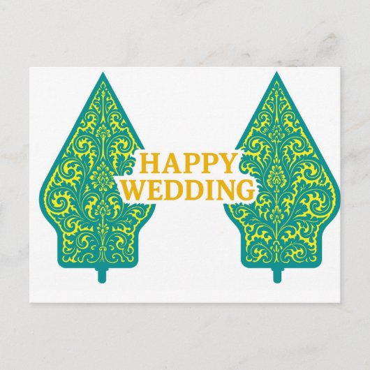 Happy Wedding Postcards Postkarte (Vorderseite)