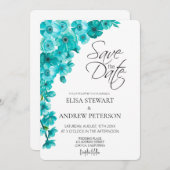 Happy Wedding Romantic Floral Wedding Einladung (Vorne/Hinten)