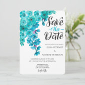 Happy Wedding Romantic Floral Wedding Einladung (Stehend Vorderseite)