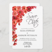 Happy Wedding Romantic Floral Wedding Einladung (Vorne/Hinten)