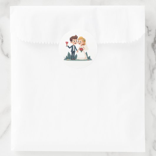 Happy Wedding Sticker (Tasche)