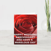 HAPPY WEDING JAHRESKARTE DER ROTE ROSE KARTE (Vorderseite)