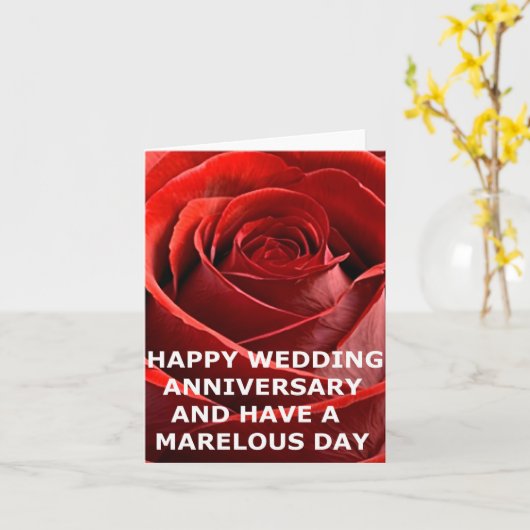 HAPPY WEDING JAHRESKARTE DER ROTE ROSE KARTE (Gelbe Blume)