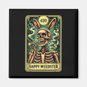 Happy Weedster Osterskelett Rauchen Unkraut Tarot Magnet