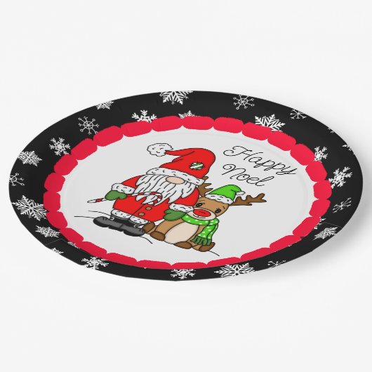 Happy Weihnachten Weihnachten und Weihnachten der Pappteller (Schrägansicht)