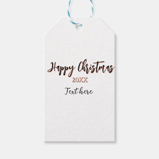 Happy Weihnachts pfirsichfarben Jahr Details Holi Geschenkanhänger (Vorderseite)