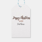 Happy Weihnachts pfirsichfarben Jahr Details Holi Geschenkanhänger (Rückseite)