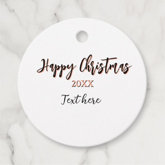 Happy Weihnachts pfirsichfarben Jahr Details Holi Geschenkanhänger (Vorderseite)