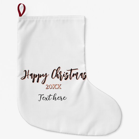 Happy Weihnachts pfirsichfarben Jahr Details Holi Großer Weihnachtsstrumpf (Vorderseite)