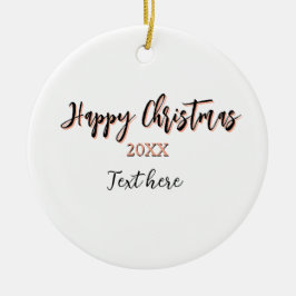 Happy Weihnachts pfirsichfarben Jahr Details Holi Keramik Ornament