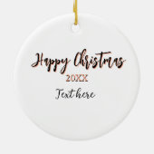 Happy Weihnachts pfirsichfarben Jahr Details Holi Keramik Ornament (Hinten)