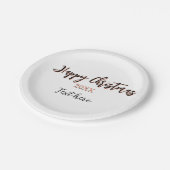 Happy Weihnachts pfirsichfarben Jahr Details Holi Pappteller (Schrägansicht)