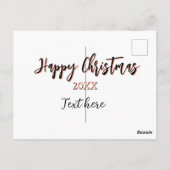 Happy Weihnachts pfirsichfarben Jahr Details Holi Postkarte (Rückseite)