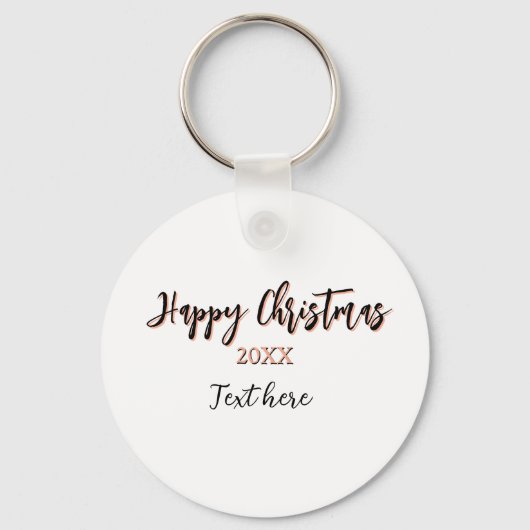 Happy Weihnachts pfirsichfarben Jahr Details Holi Schlüsselanhänger (Vorderseite)