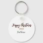 Happy Weihnachts pfirsichfarben Jahr Details Holi Schlüsselanhänger (Rückseite)