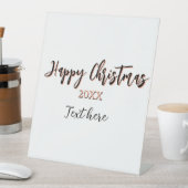 Happy Weihnachts pfirsichfarben Jahr Details Holi Sockelschild (In Situ)