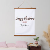 Happy Weihnachts pfirsichfarben Jahr Details Holi Wandteppich Mit Holzrahmen (Schlafzimmer)