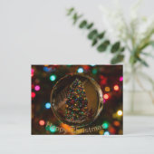 Happy Weihnachtsmaroon Farbe Standard Postkarte (Stehend Vorderseite)