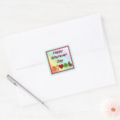 Happy Welcher Tag Quadratischer Aufkleber (Umschlag)