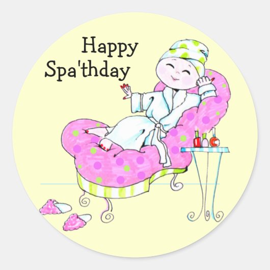 Happy Wellness-Center'thday Aufkleber (Vorderseite)