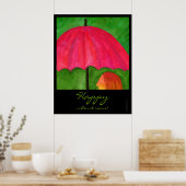 Happy, wenn es regnet Poster (Küche)