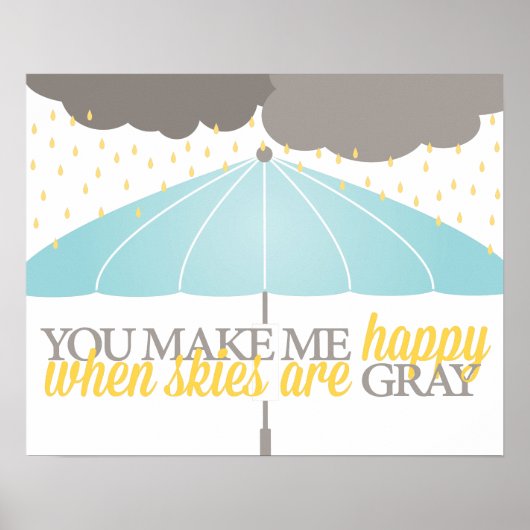 Happy, wenn Skies grau gedruckt sind Poster (Vorne)