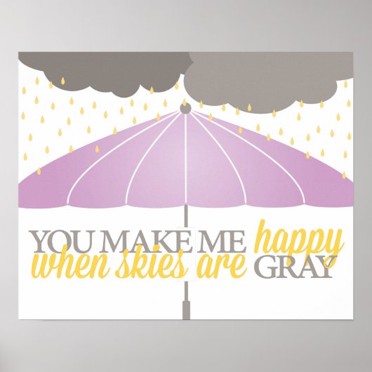 Happy, wenn Skies grau gedruckt sind Poster (Vorne)