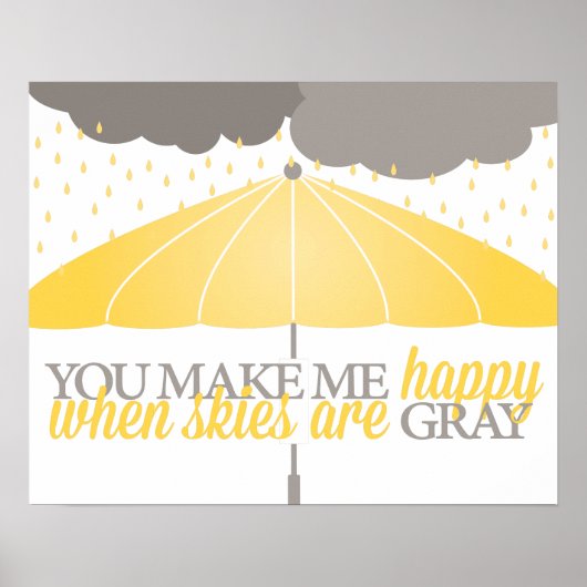 Happy, wenn Skies grau gedruckt sind Poster (Vorne)